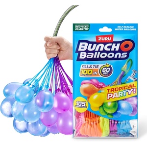 image:imageBunch O Balloons Tropical Party by ZURU 100 RapidFilling SelfSealing Tropical Colored Water Balloons for Outdoor Family Friends Children Summer Fun 3 CountTropical
